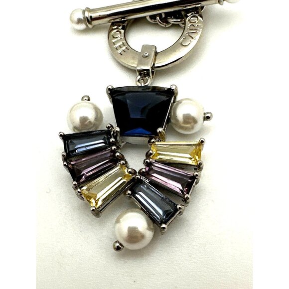 Vintage 90 Granny Pearlcore Necklace Crystal Sunburst Pendant Retro Preppy Charm - Picture 5 of 7